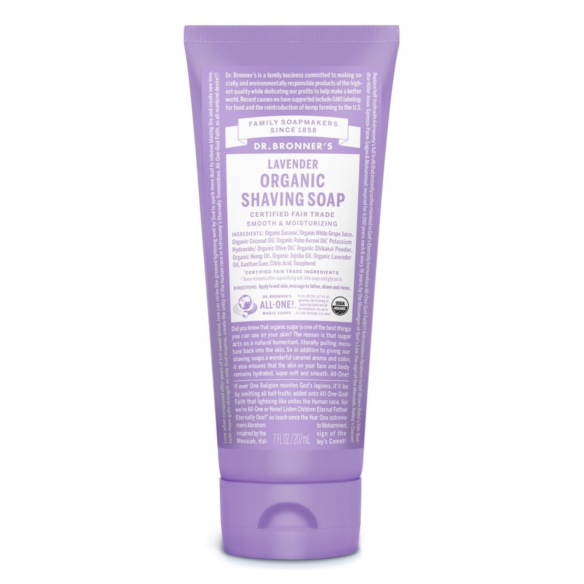 Dr. Bronner's Organic Shaving Soap Lavender 7 Oz Gel