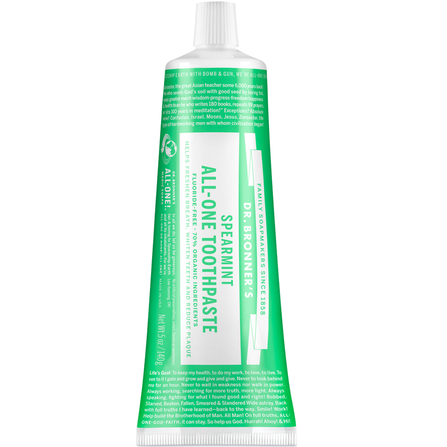Dr. Bronner's Organic Spearmint All One Toothpaste, 5 Ounce