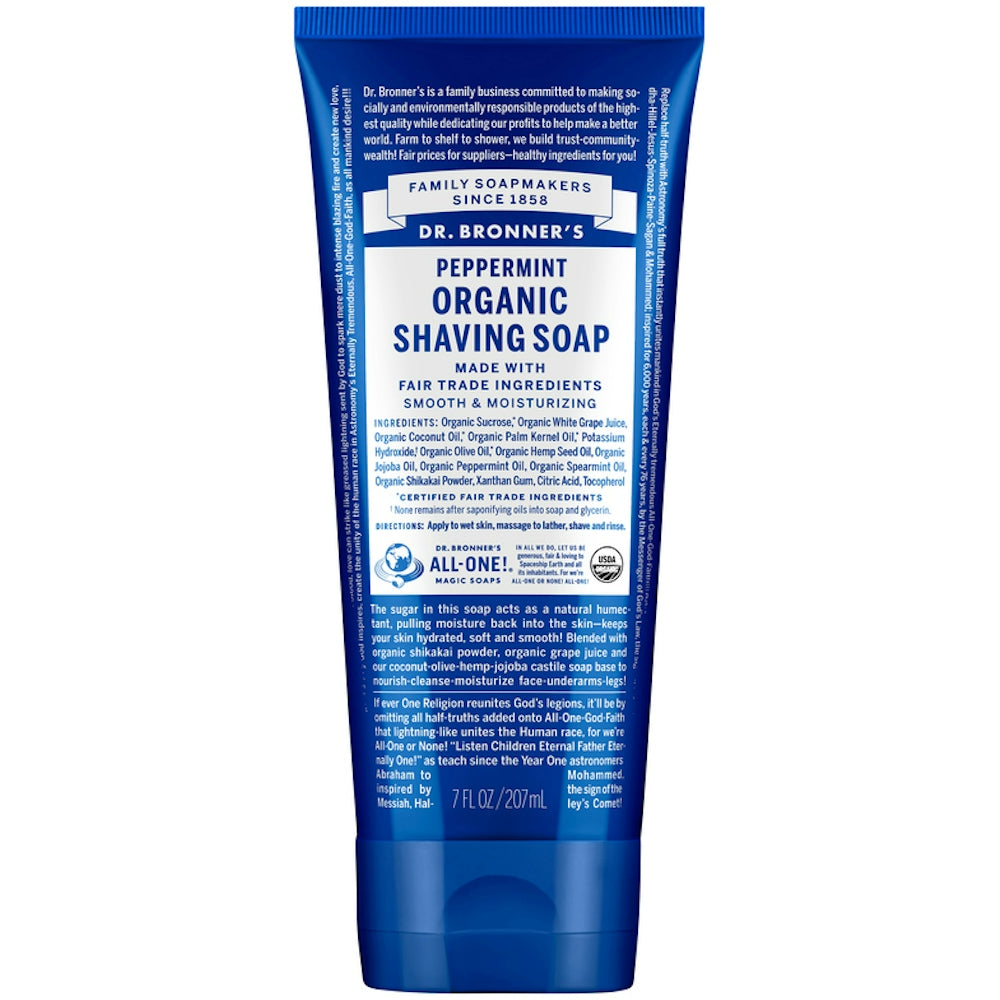 Dr. Bronner's Organic Shaving Soap Spearmint Peppermint 7 Fl. Oz