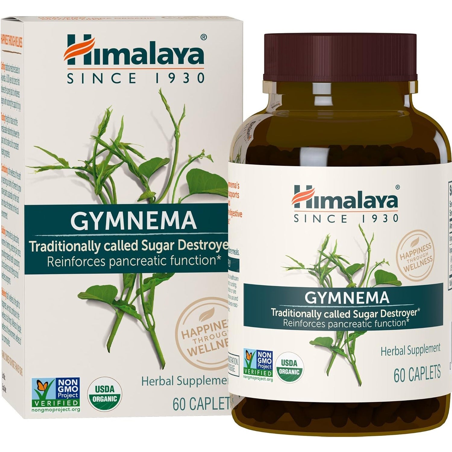 Himalaya Herbal Healthcare, Organic Gymnema Sylvestre 700 Mg, 60 Caplets