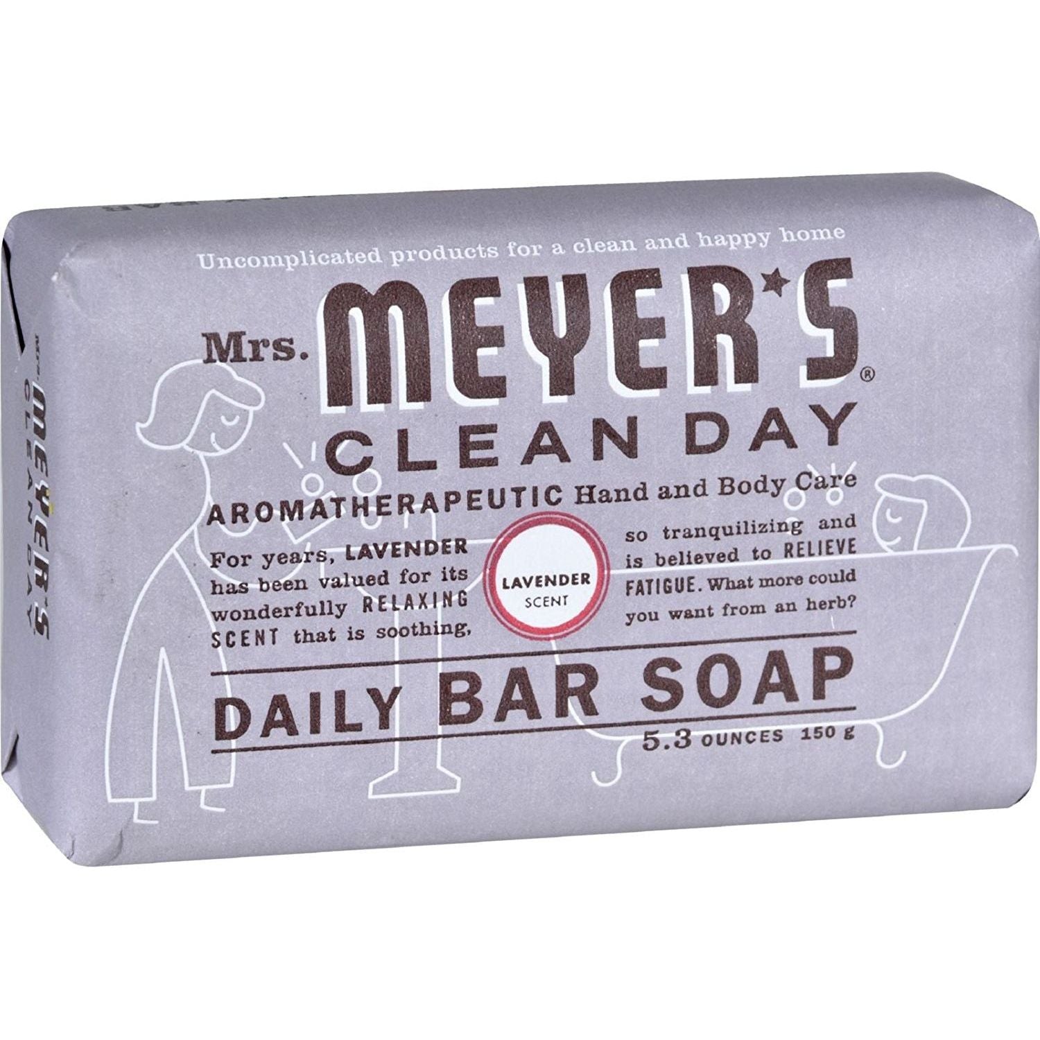 Mrs. Meyer's Clean Day Daily Bar Soap, Lavender Scent, 5.3 Oz