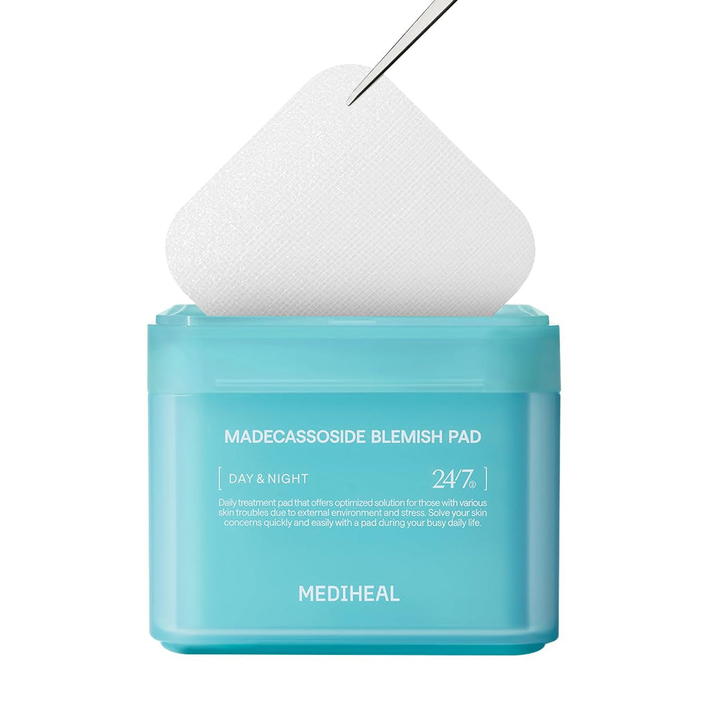 Mediheal Madecassoside Toner Pads - with Centella Asiatica to Treat Blemishes and Improve Uneven Skin Tone - Vegan Gauze Fabric