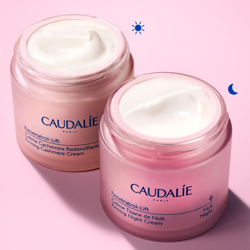 Caudalie Resveratrol-Lift Retinol Alternative Firming Night Cream Moisturizer, Refillable Jar 1.6 oz