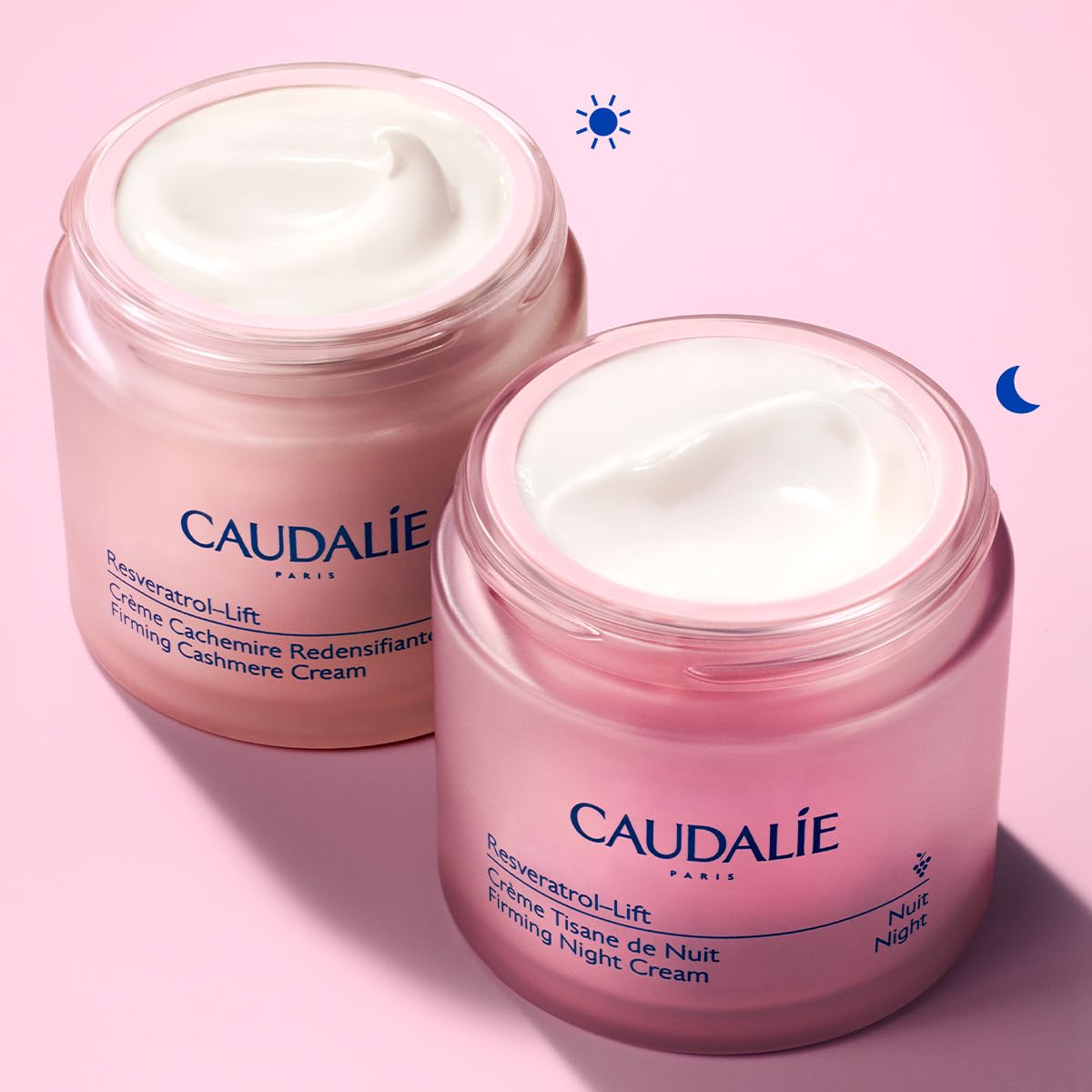 Caudalie Resveratrol-Lift Retinol Alternative Firming Night Cream Moisturizer, Refillable Jar 1.6 oz