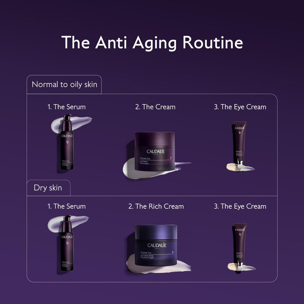 Caudalie Premier Cru The Rich Cream, Skin Barrier Repairing Rich Moisturizer with Ceramides, Refillable Jar - 50 ml