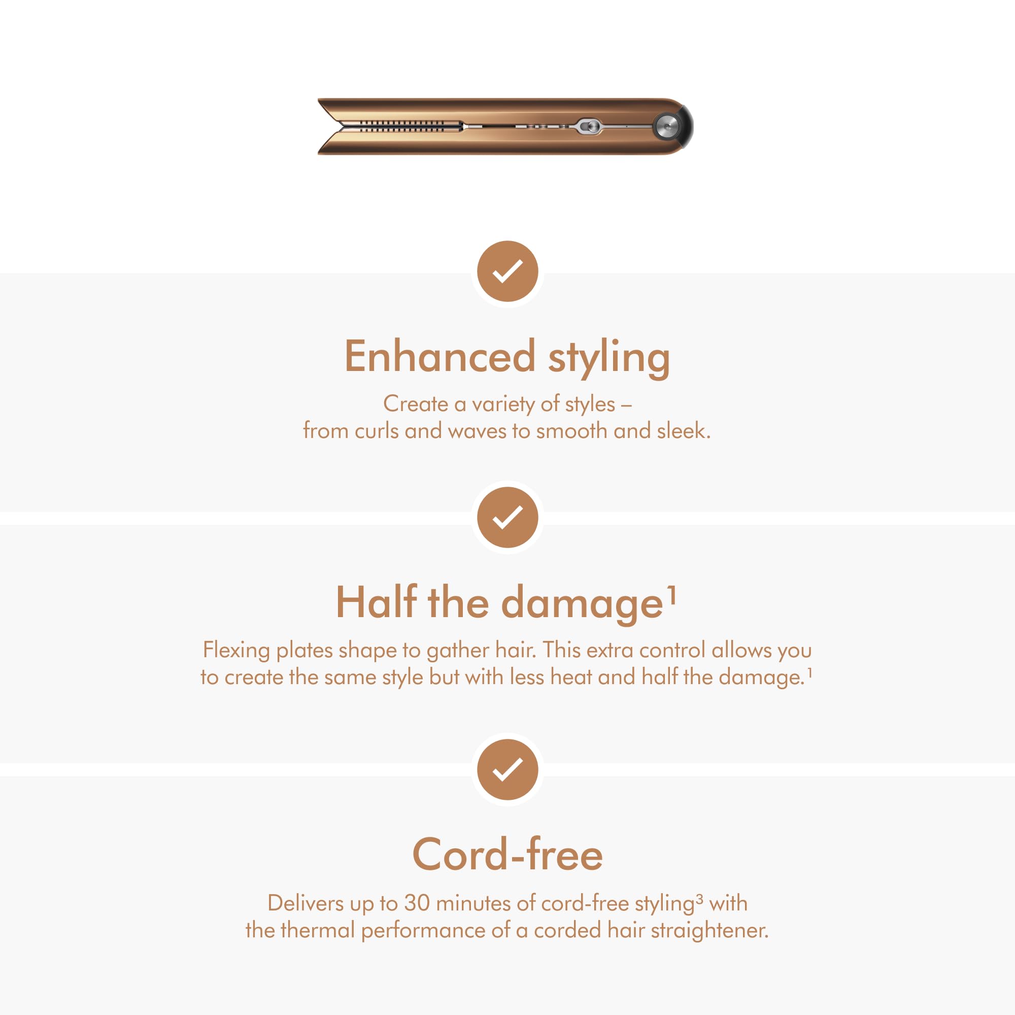 Dyson Corrale™ Hair Straightener, Nickel/Copper