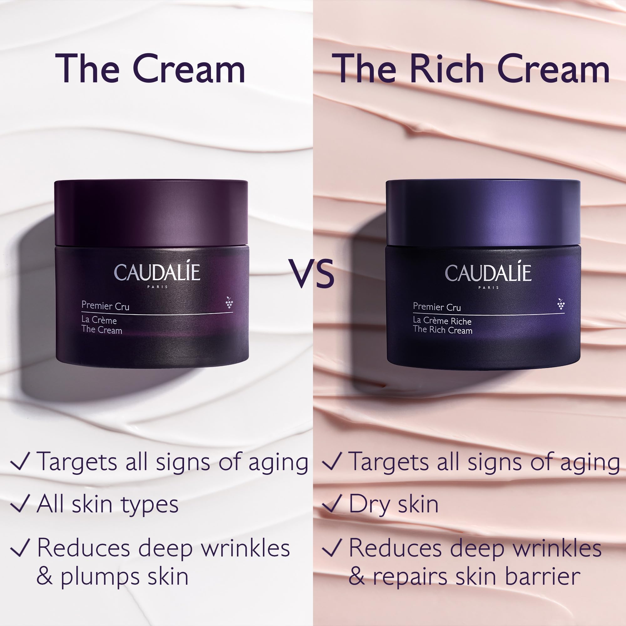 Caudalie Premier Cru Anti-Aging Cream Moisturizer, Refillable Jar - 50 ml