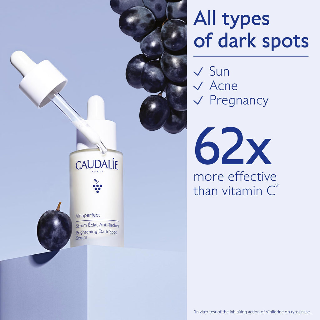 Caudalie Dark Spot Brightening Skin Care Set - Vinoperfect Brightening Dark Spot Serum Full Size + 2 Free Travel-Size Products ($120 Value)