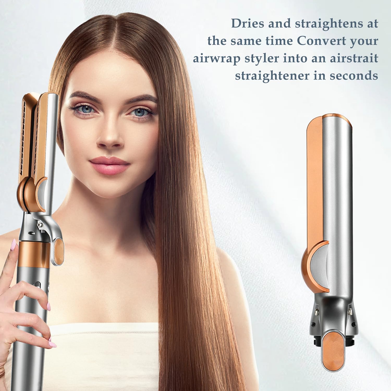 Airflow Attachment for Dyson Airwrap Styler, Nozzles Attachment for Smooth Hair Style with Less Damage and Breakage for Dyson Airwrap HS01 HS05 HS08