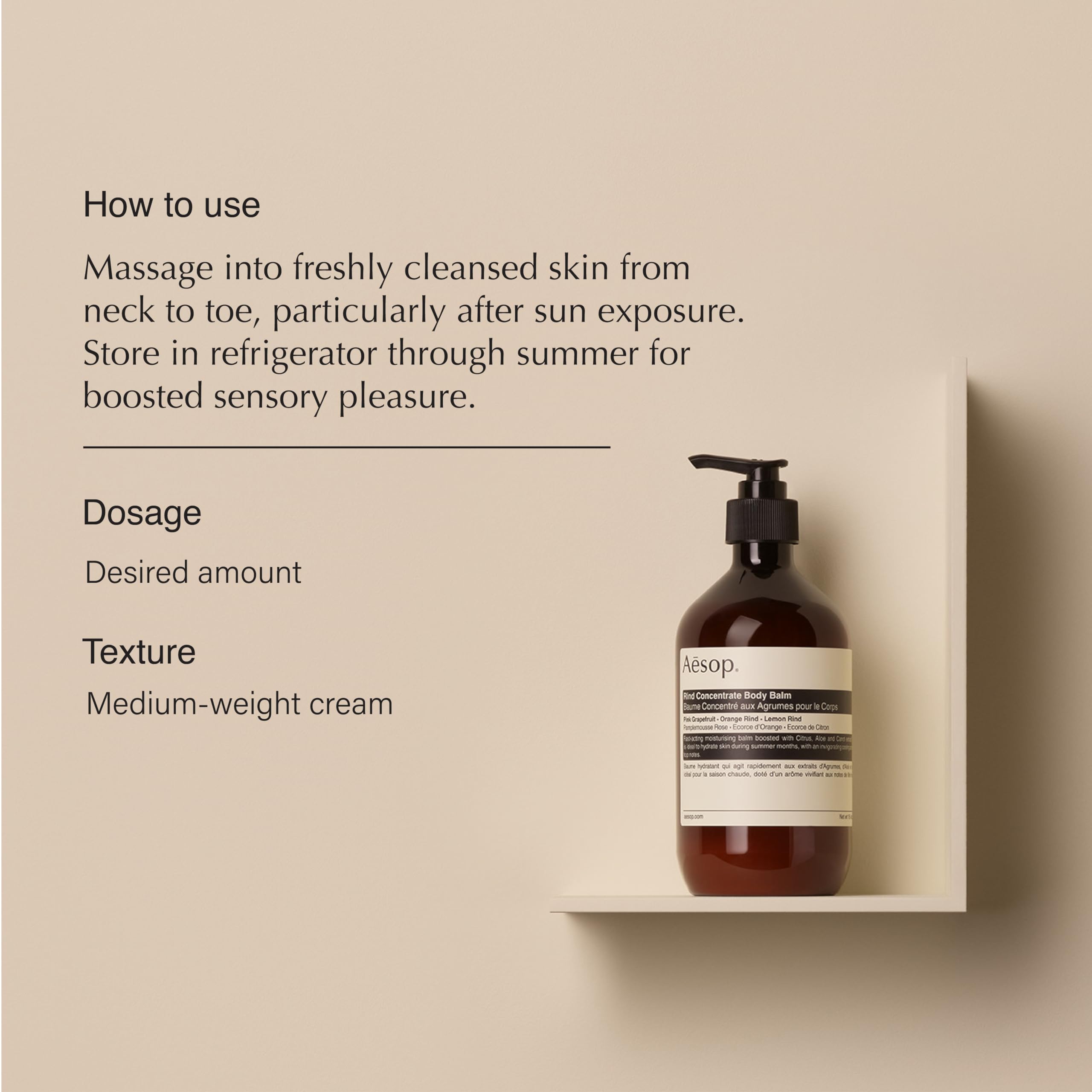 Aesop Rind Concentrate Body Balm | Soften & Smooth Skin | Uplifting Citrus Aroma & Nourishing Nut Oil Extracts | 16.9 oz / 500 mL