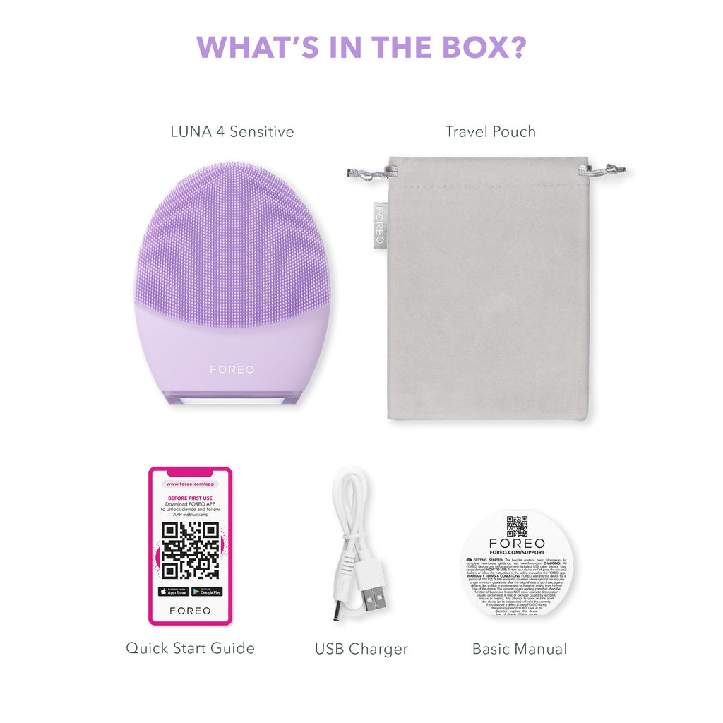 FOREO LUNA 4 Face Cleansing Brush - Firming Face Massager - Anti Aging Care - Enhances Absorption - Simple Skin Care Tools - Sensitive Skin