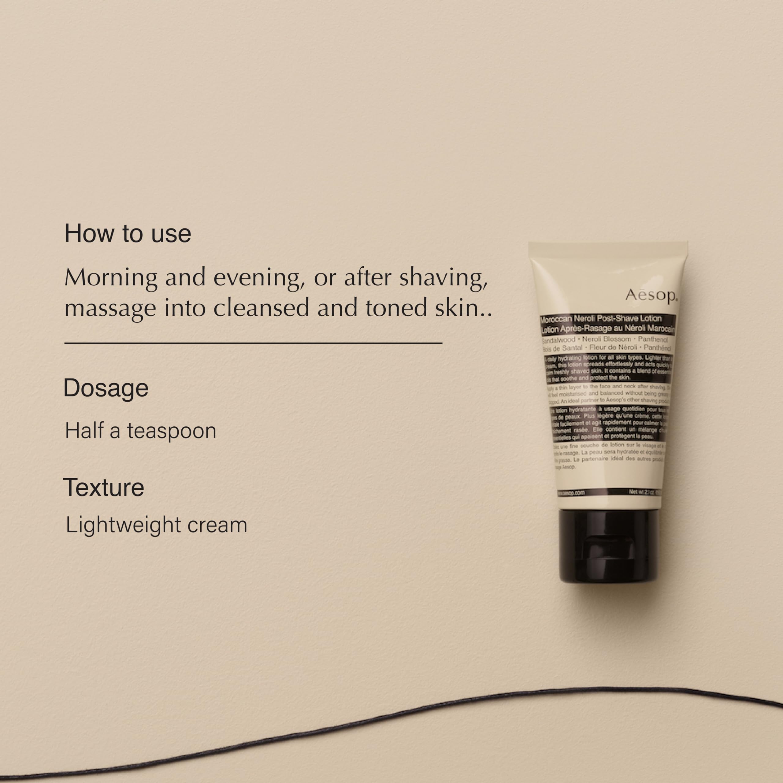 Aesop Moroccan Neroli Post Shave Lotion | Unisex Daily Hydrating Lotion Boosted With Botanical Oils | Balance Skin While Reducing Irritation and Aggravation | 2oz / 60mL