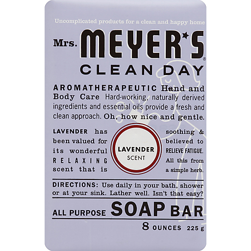 Mrs Meyers Clean Day Soap, Bar, Lavender Scent