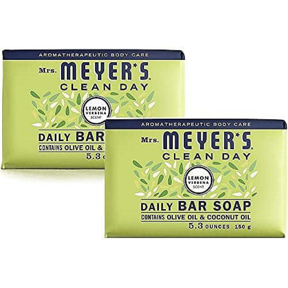 Mrs. Meyer's Clean Day 12165 Daily Bar Soap, 5.3 Oz, Lemon Verbena Scent