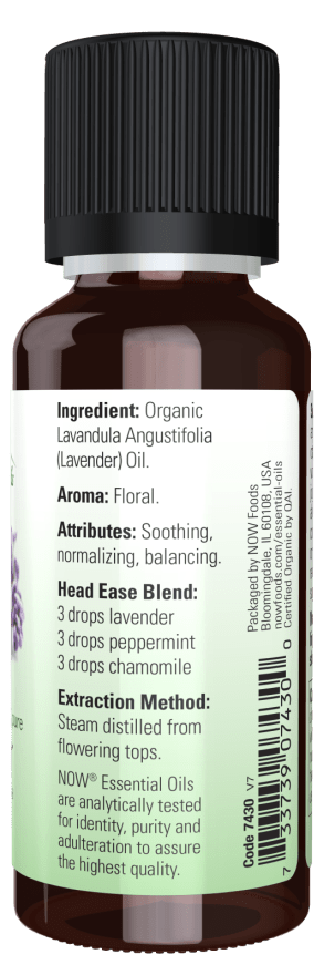 NOW Organic Essential Oils, 100% Lavender Essential Oil, USDA Certified organic & pure