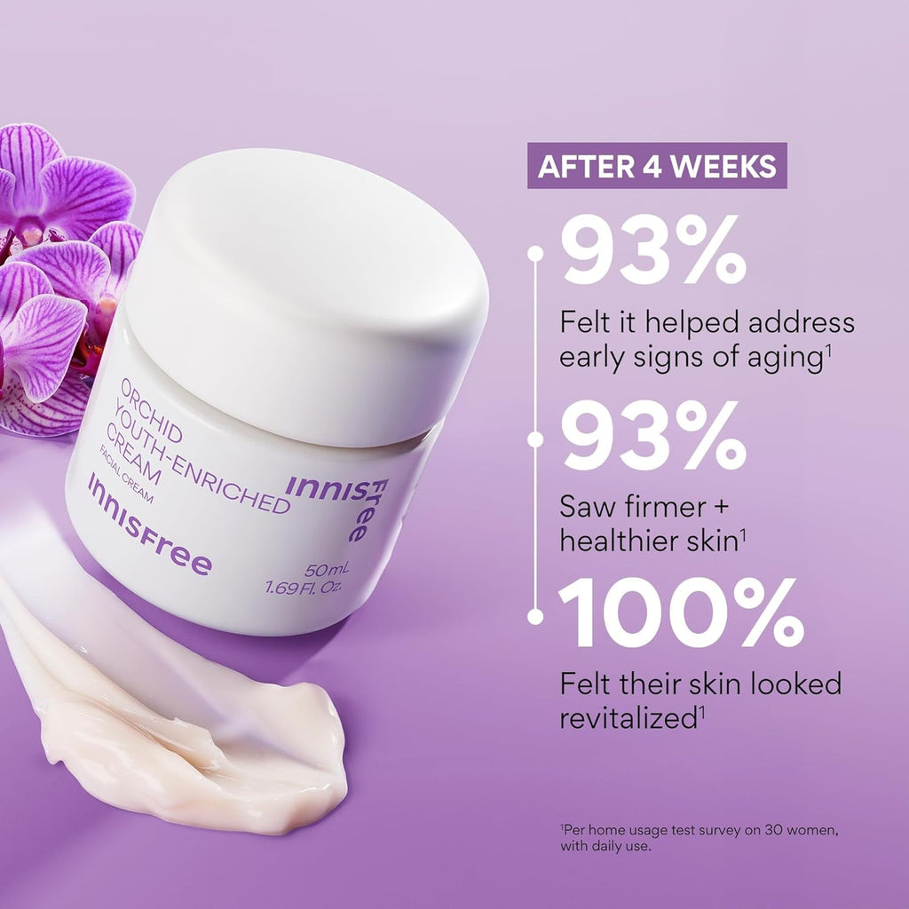 Innisfree Orchid Youth-Enriched Cream, Korean Face Cream for Firming and Hydrated Skin